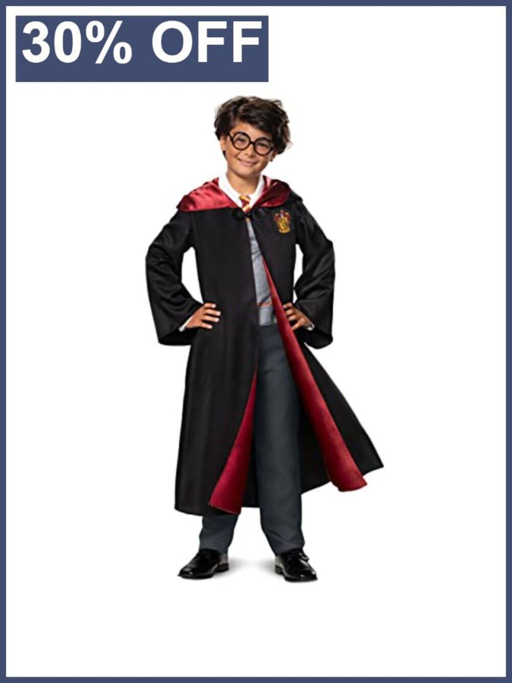 Harry Potter Deluxe Harry Costume for Boys Twill Gryffindor Robe